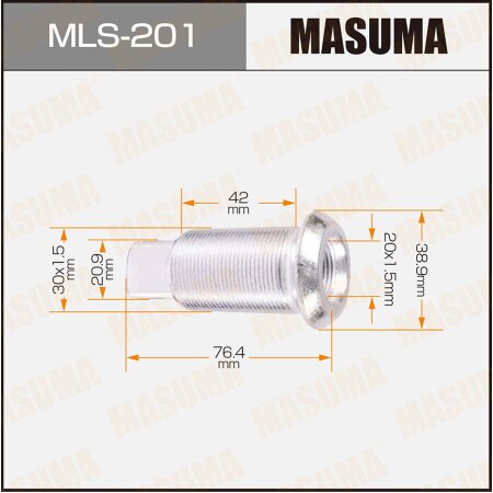 Double wheel stop bolt Masuma M30x1.5(R), M20x1.5(R), MLS-201