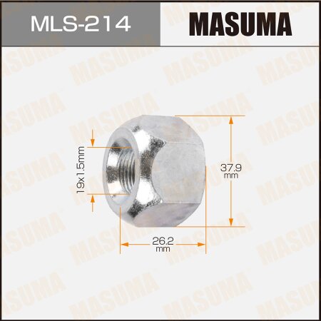 Wheel nut Masuma M19x1.5(R) size 38 open-end, MLS-214