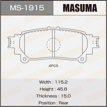 Brake pads Masuma, MS-1915