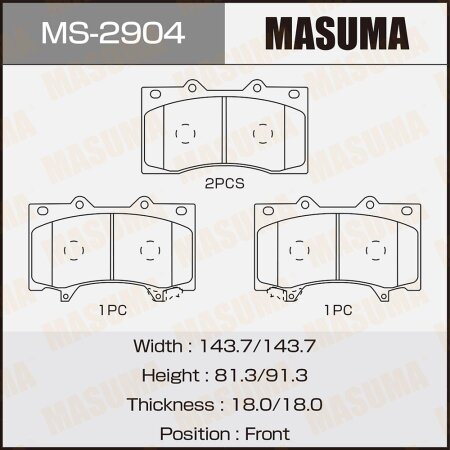 Brake pads Masuma, MS-2904