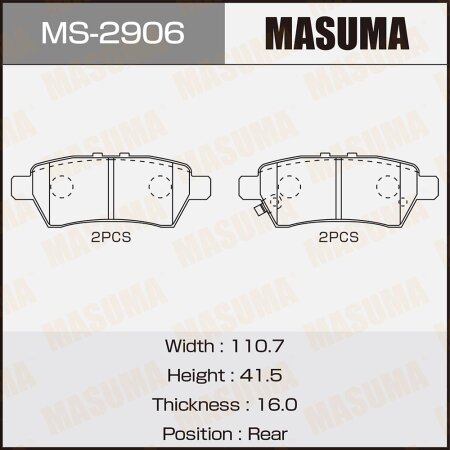 Brake pads Masuma, MS-2906