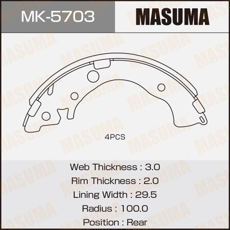 Brake shoes Masuma, MK-5703