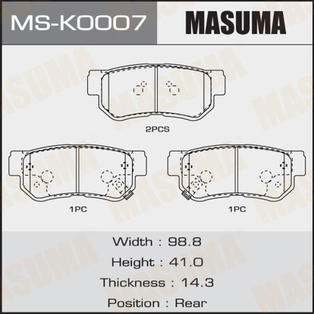 Brake pads Masuma, MS-K0007