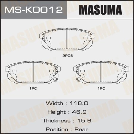 Brake pads Masuma, MS-K0012