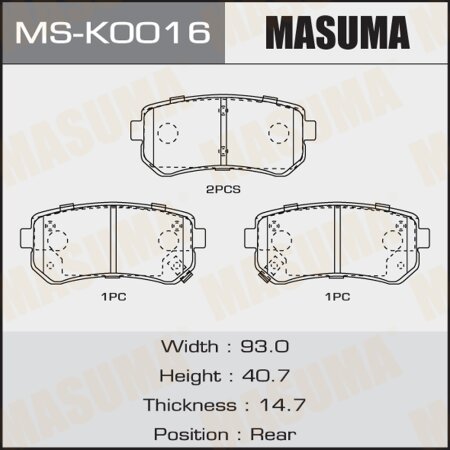 Brake pads Masuma, MS-K0016