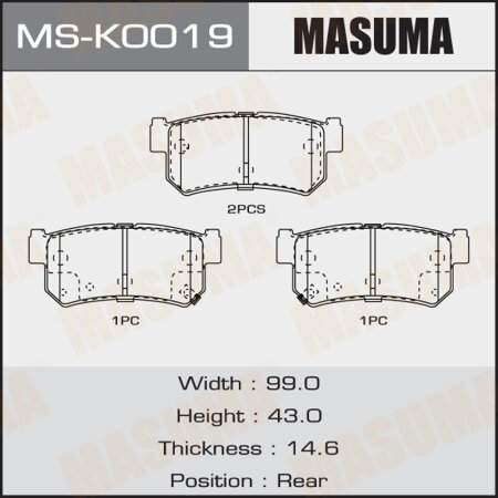 Brake pads Masuma, MS-K0019