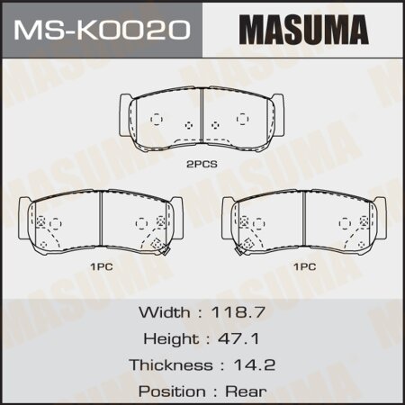 Brake pads Masuma, MS-K0020