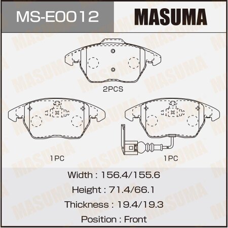 Brake pads Masuma, MS-E0012