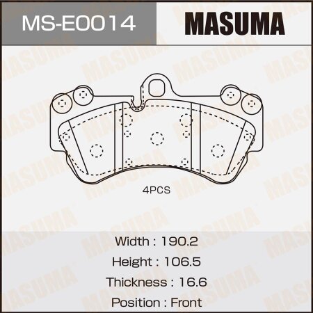 Brake pads Masuma, MS-E0014