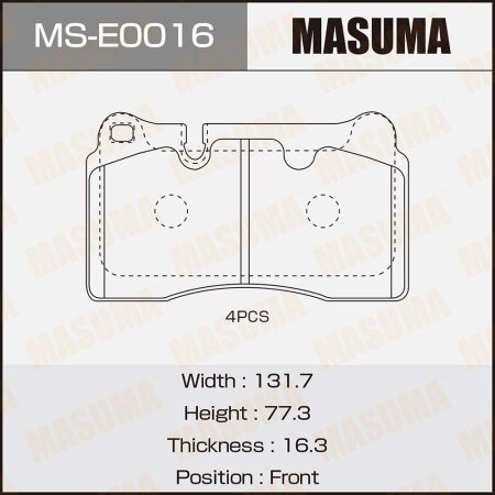 Brake pads Masuma, MS-E0016