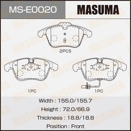 Brake pads Masuma, MS-E0020