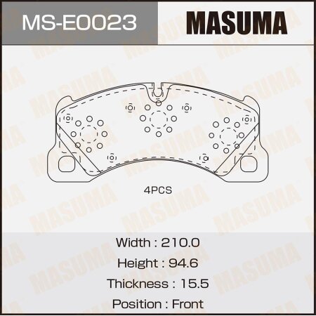 Brake pads Masuma, MS-E0023