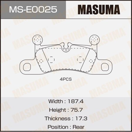 Brake pads Masuma, MS-E0025