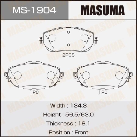 Brake pads Masuma, MS-1904