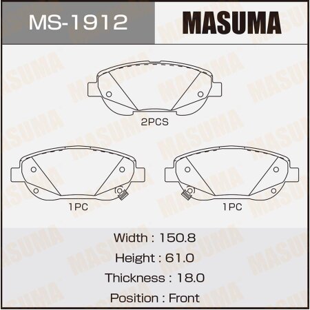 Brake pads Masuma, MS-1912