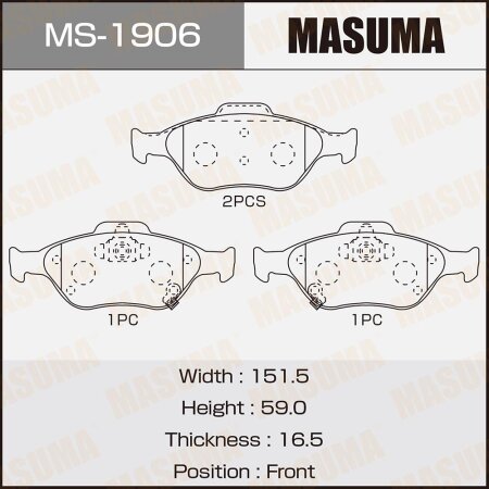 Brake pads Masuma, MS-1906