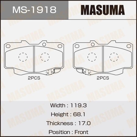 Brake pads Masuma, MS-1918