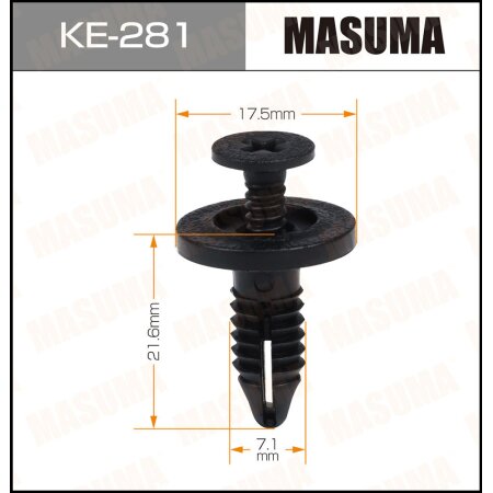 Retainer clip Masuma plastic, KE-281