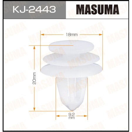 Retainer clip Masuma plastic, KJ-2443