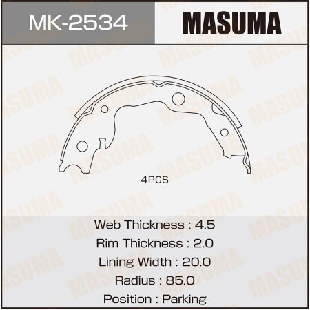 Brake shoes Masuma, MK-2534