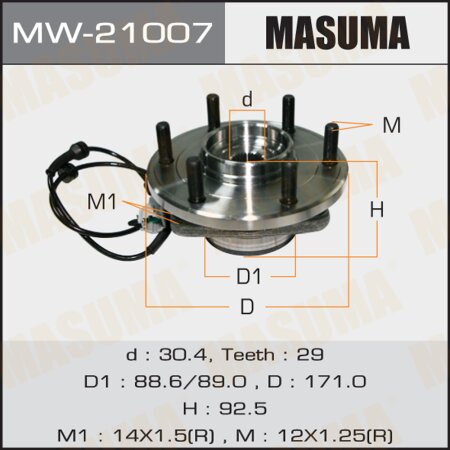 Wheel hub assembly Masuma, MW-21007