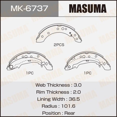 Brake shoes Masuma, MK-6737