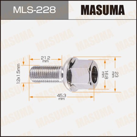 Wheel bolt Masuma M12x1.5(R), MLS-228