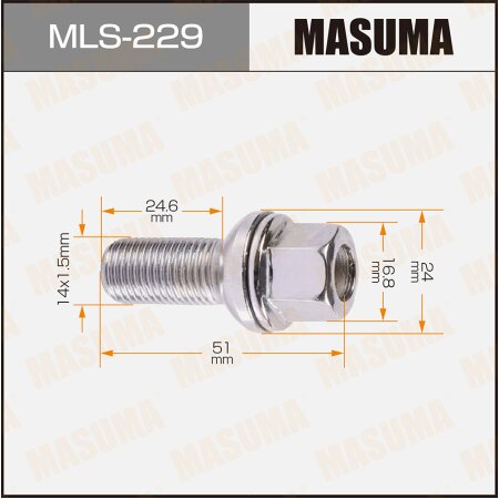 Wheel bolt Masuma M14x1.5(R), MLS-229