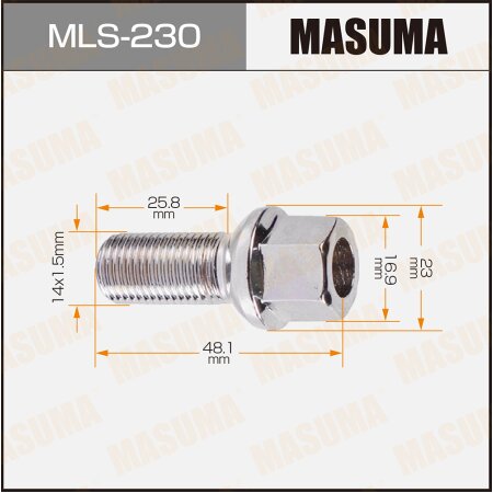 Wheel bolt Masuma M14x1.5(R), MLS-230