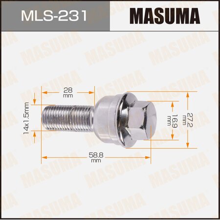 Wheel bolt Masuma M14x1.5(R), MLS-231