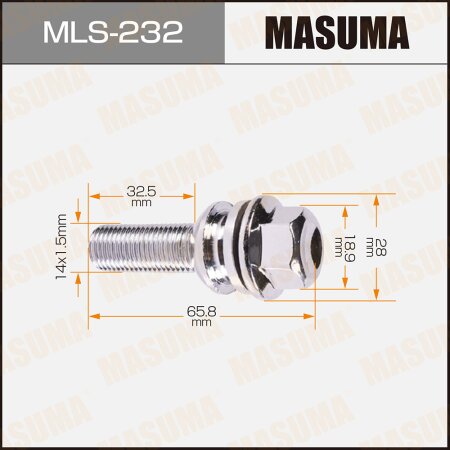 Wheel bolt Masuma M14x1.5(R), MLS-232