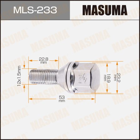 Wheel bolt Masuma M12x1.5(R), MLS-233