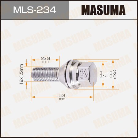 Wheel bolt Masuma M12x1.5(R), MLS-234