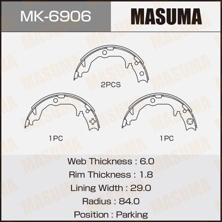 Brake shoes Masuma, MK-6906