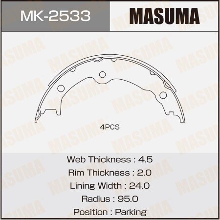 Brake shoes Masuma, MK-2533