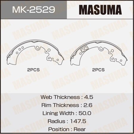 Brake shoes Masuma, MK-2529