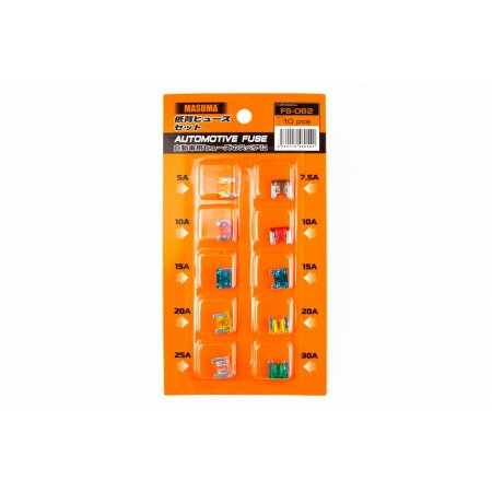 Car fuse Masuma low profile micro, set of 10 pcs (7.5 - 30A), FS-062