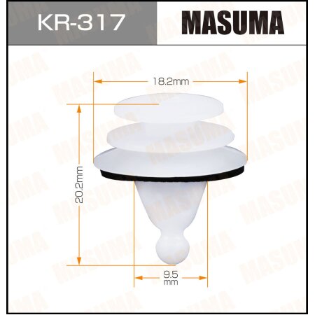 Retainer clip Masuma plastic, KR-317