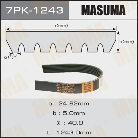 Drive V-Ribbed belt Masuma, 7PK-1243