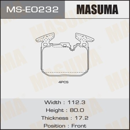 Brake pads Masuma, MS-E0232