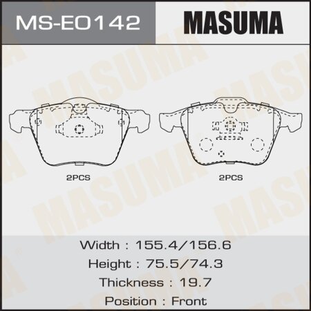 Brake pads Masuma, MS-E0142