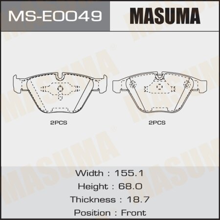 Brake pads Masuma, MS-E0049