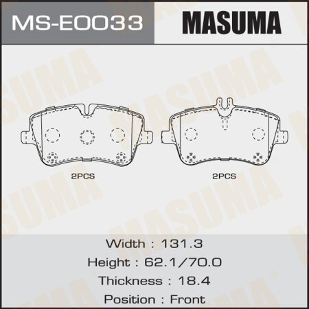 Brake pads Masuma, MS-E0033