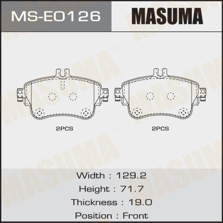 Brake pads Masuma, MS-E0126