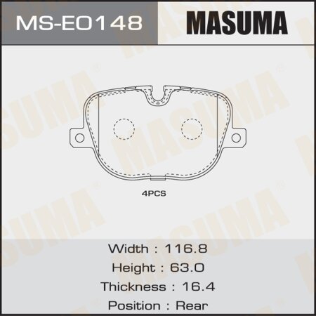 Brake pads Masuma, MS-E0148