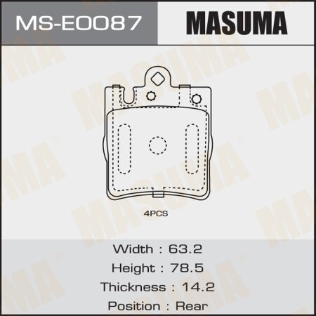 Brake pads Masuma, MS-E0087