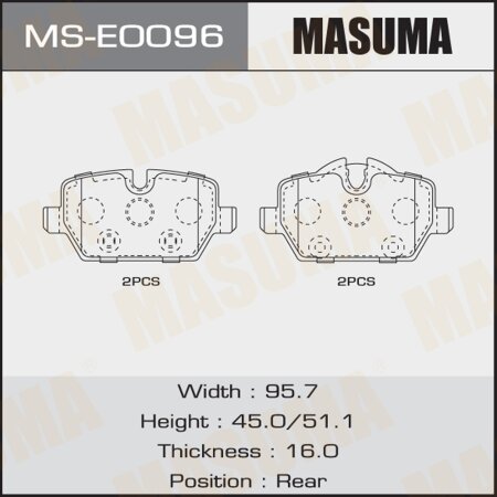 Brake pads Masuma, MS-E0096