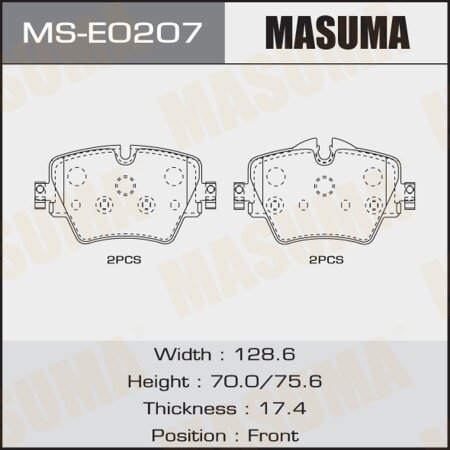 Brake pads Masuma, MS-E0207