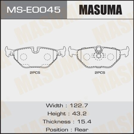 Brake pads Masuma, MS-E0045