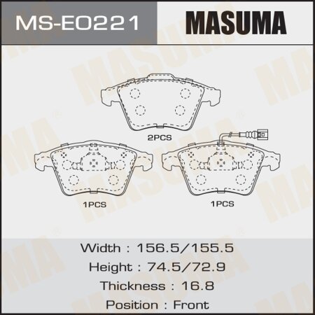 Brake pads Masuma, MS-E0221